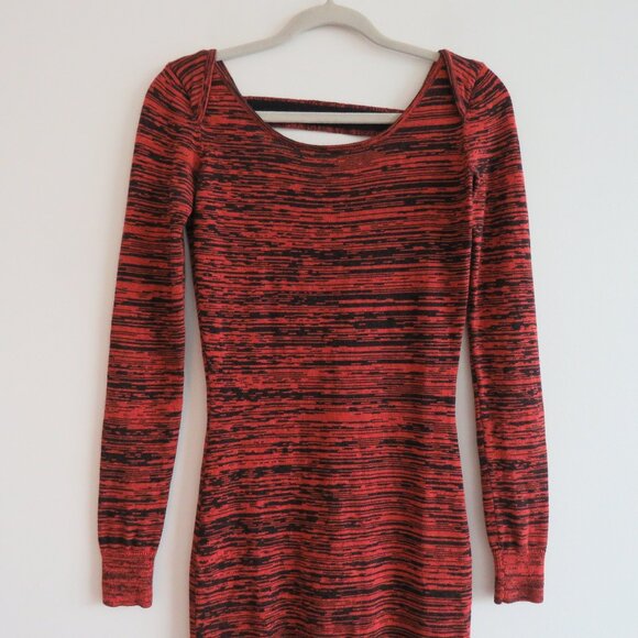 REBECCA MINKOFF Silk Cashmere Open Back Essef Sweater Dress Burnt Orange Size S - Picture 3 of 15